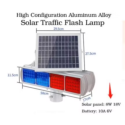 Aluminum LED Strobe Lamp Signals Warning Light Solar Road Barricade Solar Traffic