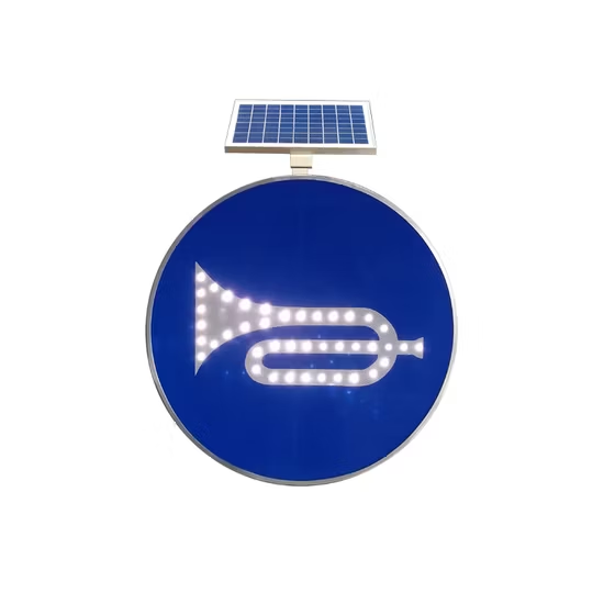 Solar LED Traffic Sign Solar Traffic Road Warning Sign LED Flashing Sign with The Material Aluminum + High Reflective Film