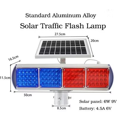 Aluminum LED Strobe Lamp Signals Warning Light Solar Road Barricade Solar Traffic